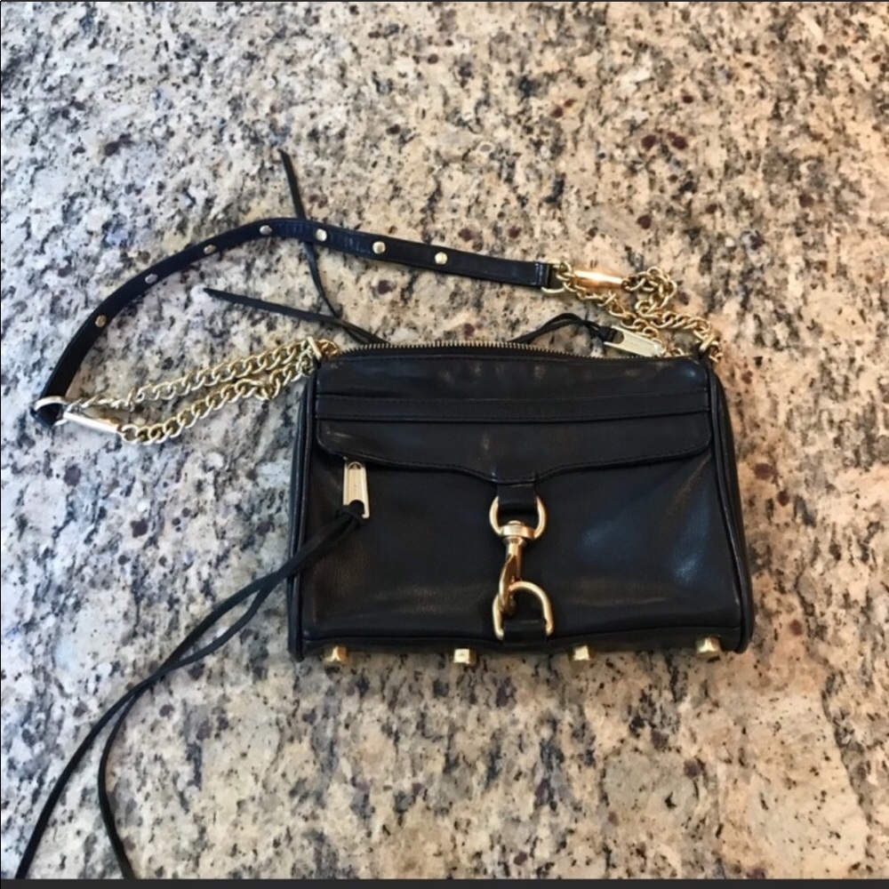 Rebecca Minkoff Mini M.A.C - EUC black & rose gold